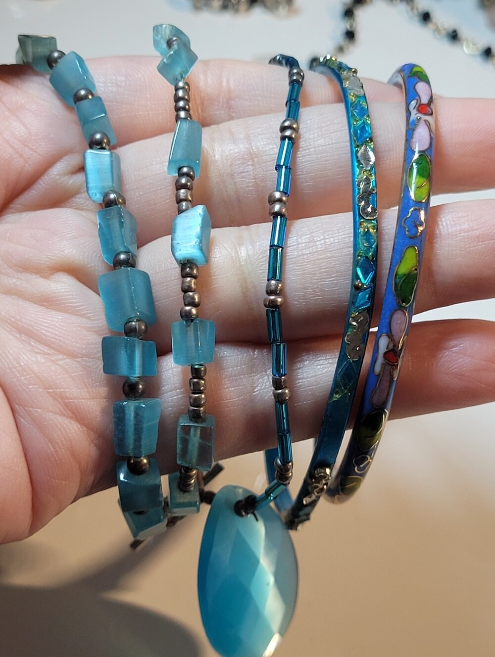 Gorgeous Blue Multi-Stack Women's Bracelet Set